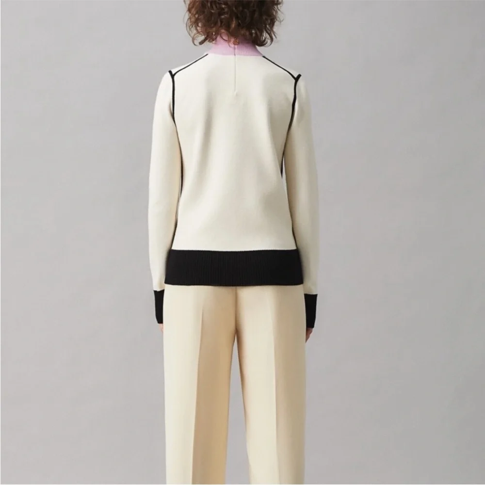 NWT Tory Burch Color-Block Turtleneck XL - Picture 2 of 10